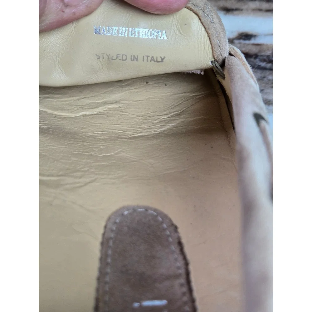 Vaneli Womens 7.5 A‎ Tan Suede Studded Driving Moccasins Loafers Beige Bow Shoes